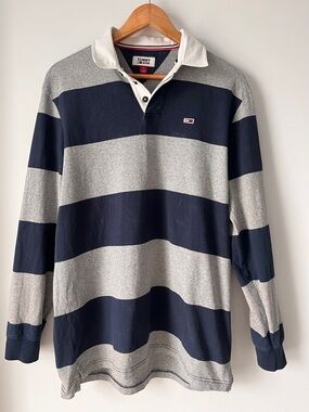 🔥CLEAROUT🔥Rugby Shirt | Striped l Tommy Hilfiger | Size L| 100% Cotton
